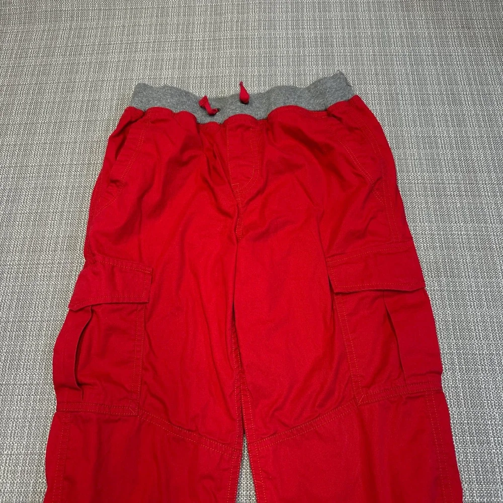 Hanna Andersson Kids Red‎ Cotton Lined Cargo Pants US 10 Drawstring
